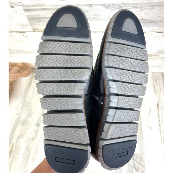 Cole Haan Men’s 10 Black Zerogrand Leather Wingtip Oxford Lace-Up Shoes Loafer - Picture 6 of 10